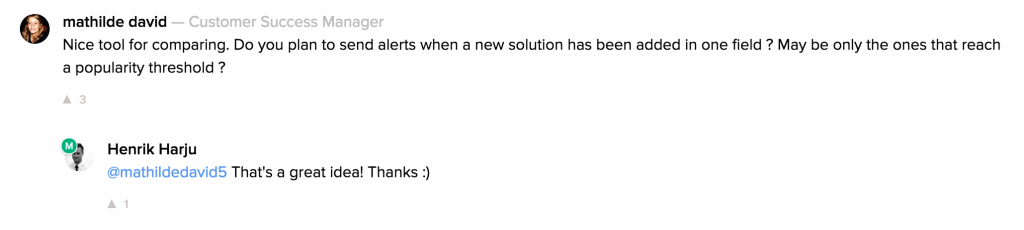 product hunt comments
