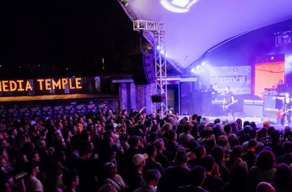 Joan Jett on stage at Media Temple's SXSW Interactive Bash