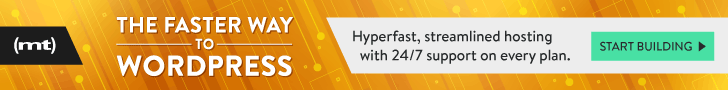 A small ad for Media Temple's Managed WordPress: "The Faster Way to WordPress" - Hyperfast, streamlined hosting with 24/7 support on every plan.