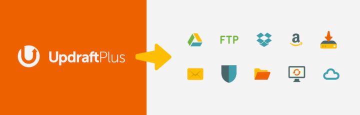 UpdraftPlus's logo and icons for its service integrations