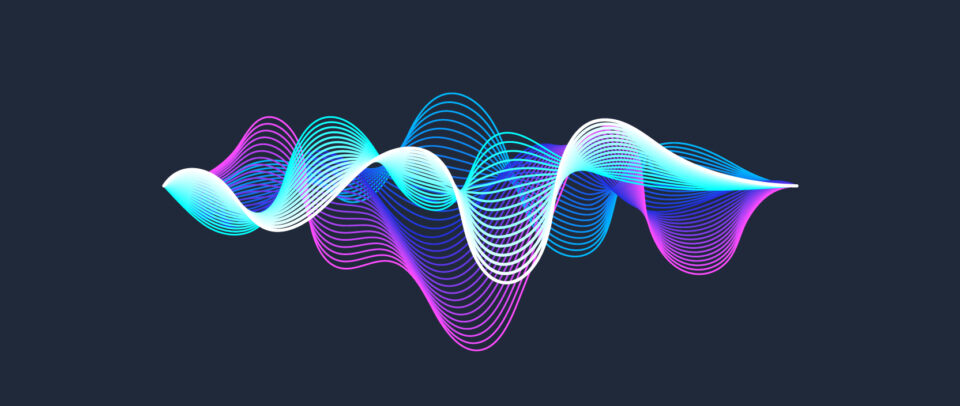 Illustration of vibrant, flowing sound waves