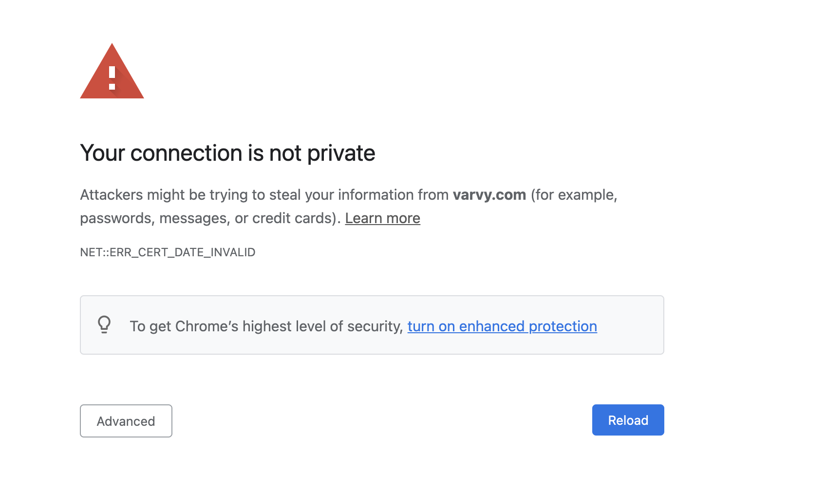 website without SSL certificate